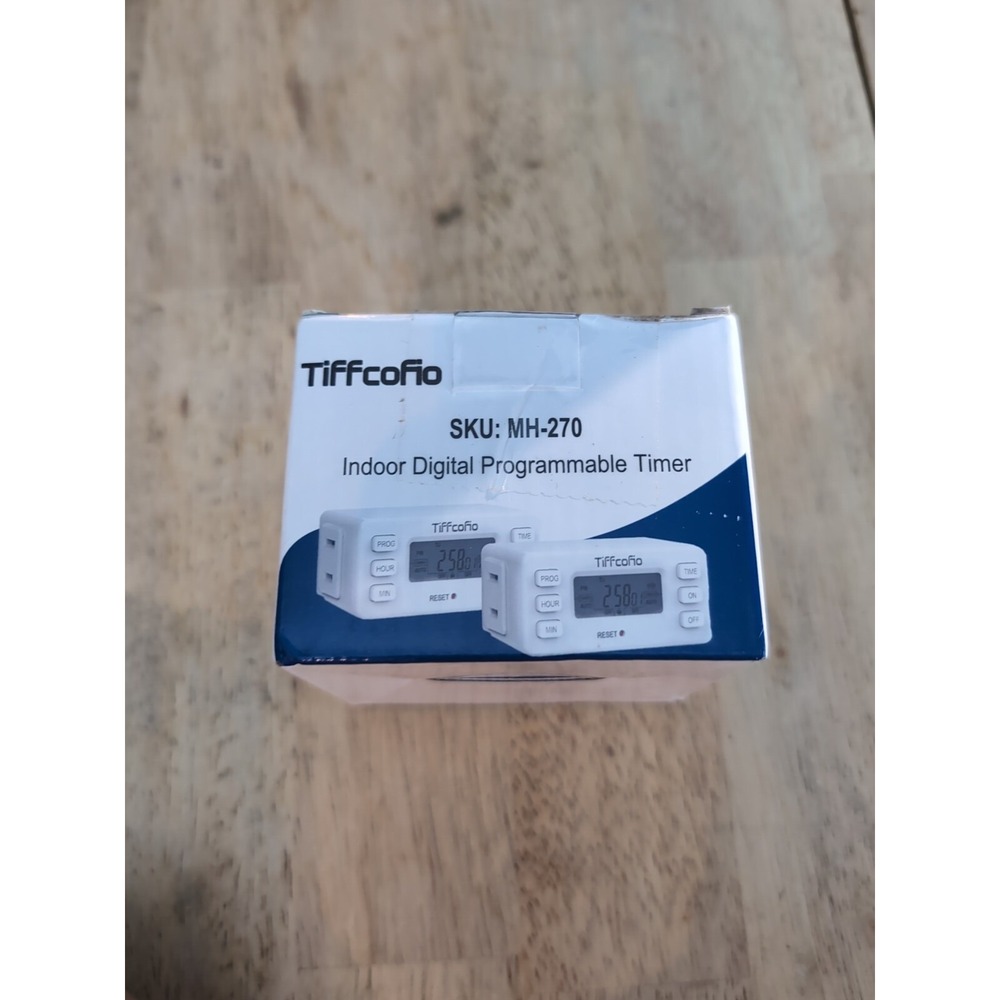 TiFFCOFiO Indoor 15A/1875W‎ Digital Light Programmable Outlet Timer 2 Prong Plug